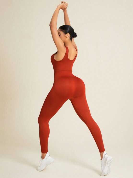 Fashionable Stretchy Comfortable Abdomen Control Tank Top Sports Jumpsuit - Image 2