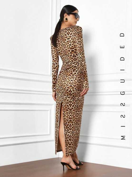 Missguided  Leopard Cut Out Backless Dress - Image 2