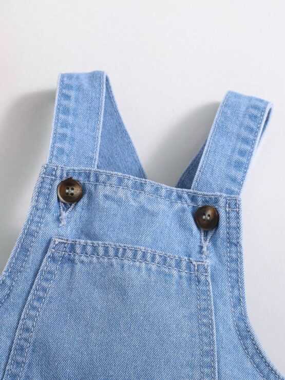 Babby Girls' Boho Cute Overall Jumpsuit Washed Denim Dungaree Shorts - Image 3