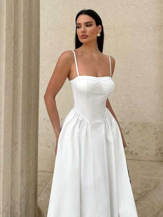 White Wedding Spaghetti Strap Women A Line Dress