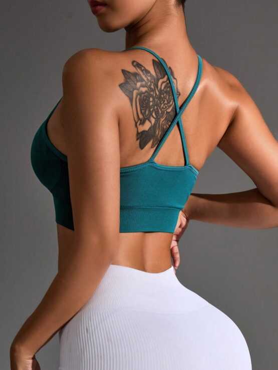 Fashionable Solid Color Women Sports Bra - Image 2