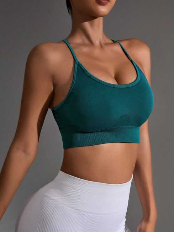 Fashionable Solid Color Women Sports Bra - Image 3