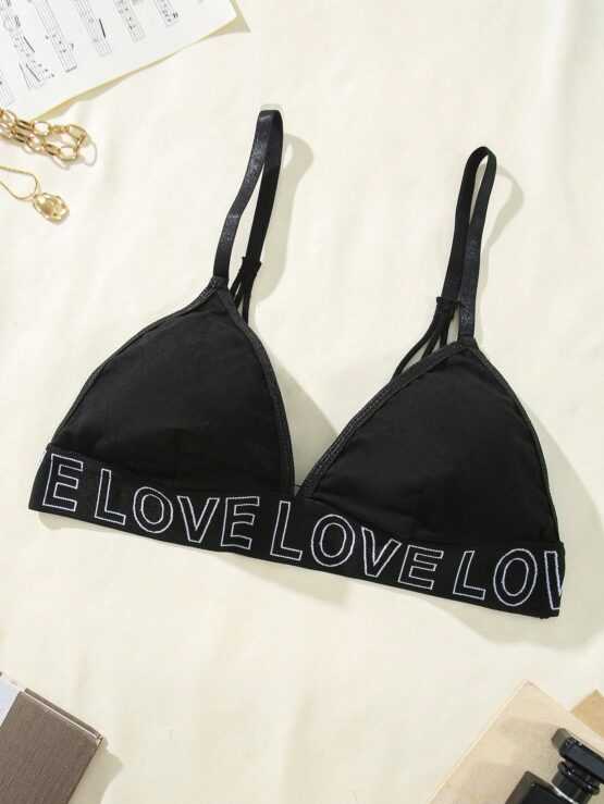Love Elastic Color Block Women Sports Bra