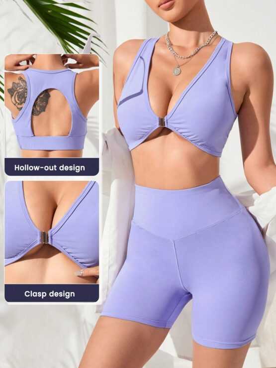 Front Buckle Design Back V Shaped Design Sports Set