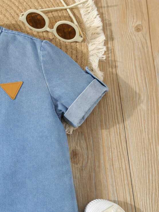 Young Boys' Casual Comfortable Denim Sleeve Shirt - Image 3