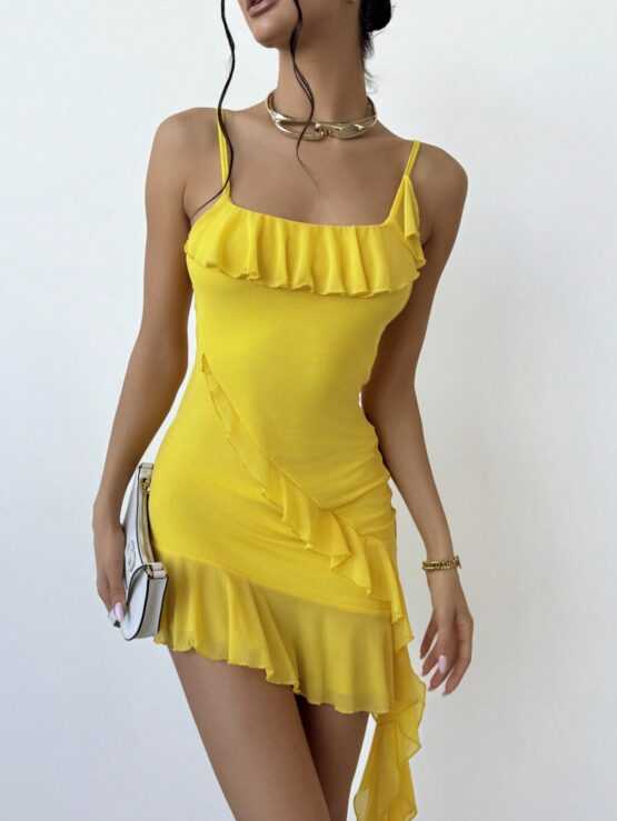 Romantic Sexy Ladies' Slip Ruffle Trim Dress - Image 3
