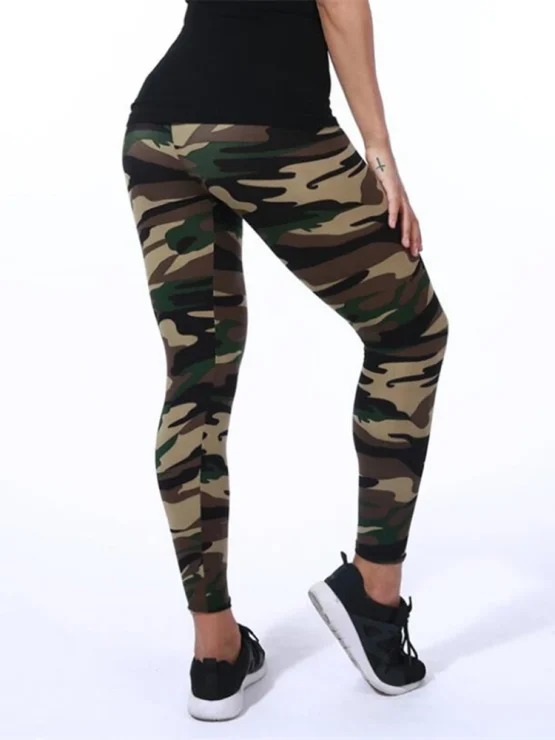 YSDNCHI Camouflage Womens for Leggins Graffiti Style Slim Stretch Trouser Army Green Leggings Deportes Pants K085 - Image 39