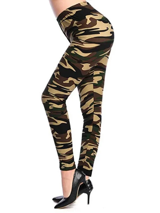 YSDNCHI Camouflage Womens for Leggins Graffiti Style Slim Stretch Trouser Army Green Leggings Deportes Pants K085 - Image 28