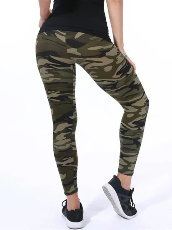 YSDNCHI Camouflage Womens for Leggins Graffiti Style Slim Stretch Trouser Army Green Leggings Deportes Pants K085 - Image 4