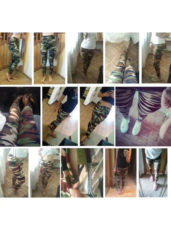 YSDNCHI Camouflage Womens for Leggins Graffiti Style Slim Stretch Trouser Army Green Leggings Deportes Pants K085 - Image 32
