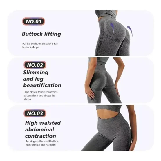 Yoga Pants Women Compression Seamless Tummy - Image 4