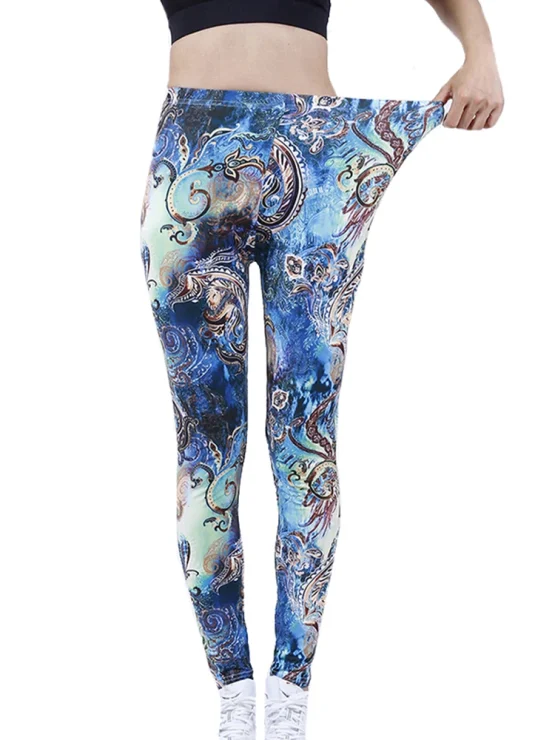 YSDNCHI Camouflage Womens for Leggins Graffiti Style Slim Stretch Trouser Army Green Leggings Deportes Pants K085 - Image 22
