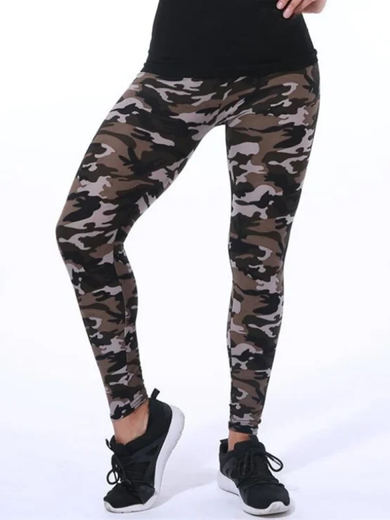 YSDNCHI Camouflage Womens for Leggins Graffiti Style Slim Stretch Trouser Army Green Leggings Deportes Pants K085 - Image 14