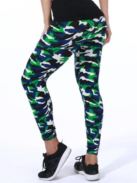 YSDNCHI Camouflage Womens for Leggins Graffiti Style Slim Stretch Trouser Army Green Leggings Deportes Pants K085 - Image 6