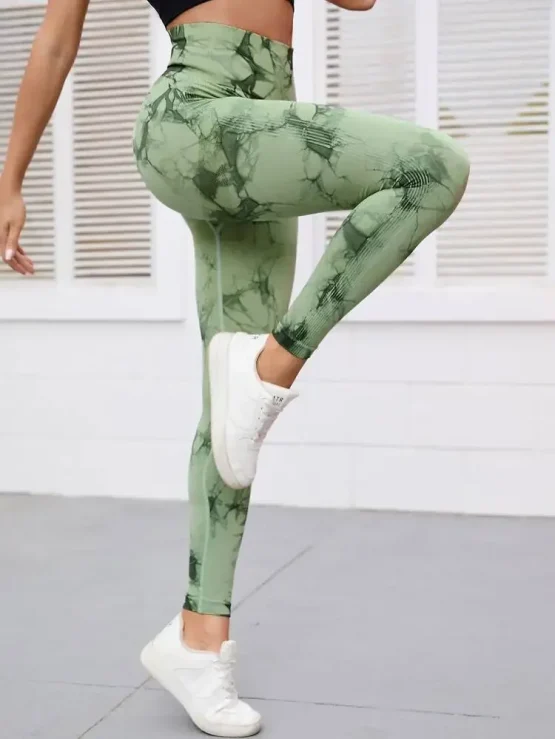 Seamless Tie-dye Yoga Pants Women's High-waist - Image 4