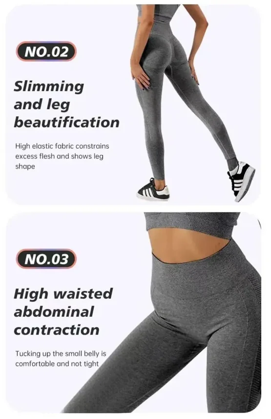 Yoga Pants Women Compression Seamless Tummy - Image 18