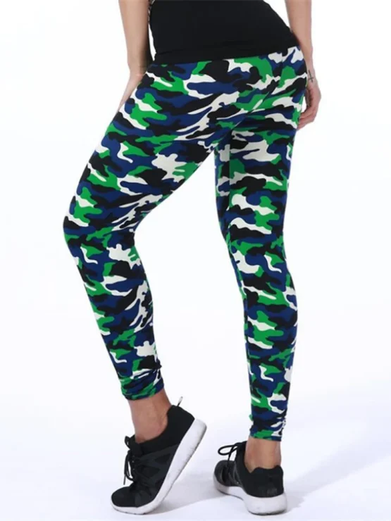 YSDNCHI Camouflage Womens for Leggins Graffiti Style Slim Stretch Trouser Army Green Leggings Deportes Pants K085 - Image 41