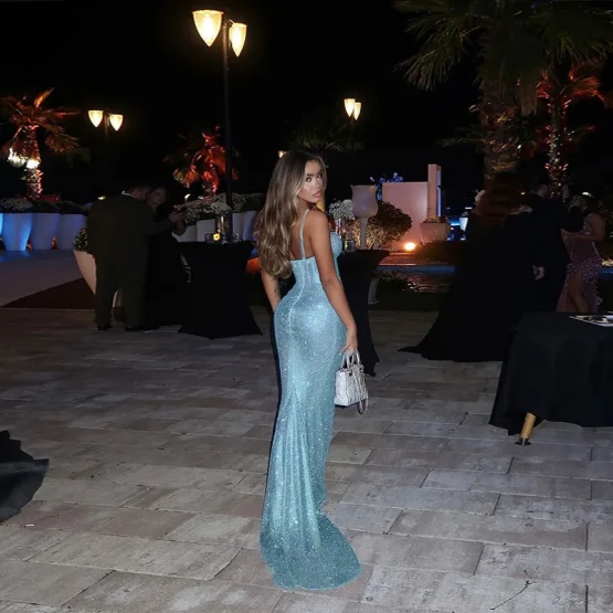 Avrilyaan Bright Silk Deep V High Slit Sexy Party Dress Women 2024 Summer Dress Nightclub Backless Bodycon Maxi Long Dresses - Image 21
