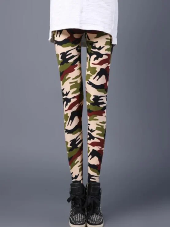 YSDNCHI Camouflage Womens for Leggins Graffiti Style Slim Stretch Trouser Army Green Leggings Deportes Pants K085 - Image 18
